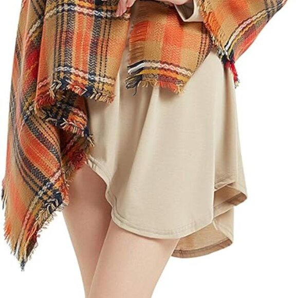 Women's Fall Winter Scarf Classic Tassel Plaid Tartan Warm Soft Chunky Large Bla - Picture 5 of 8